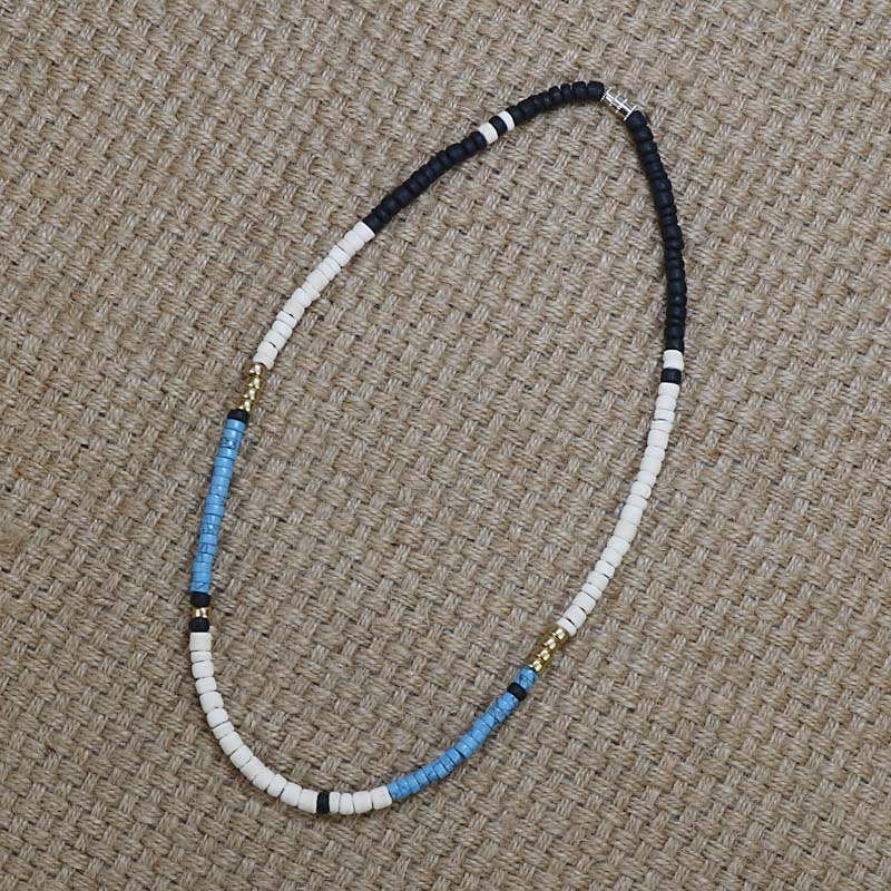 Indian Jewelry Vintage Bohemia Necklace Men Natural Stone Mix Coconut Shell Tribal Necklace Women  Jewelry Gift For Him CO-05