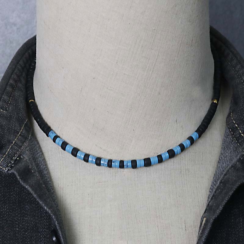 Indian Jewelry Vintage Bohemia Necklace Men Natural Stone Mix Coconut Shell Tribal Necklace Women  Jewelry Gift For Him CO-05