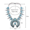 Indian  Turquoise Pendant Necklaces Ethnic Bohemia Tribal Big Chunky Statement Wedding Bride  Moon Maxi Jewelry