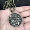 Indian Mythology Ancient Indian Mandala Flower Necklace Mandala Pendant Zen Yoga OM Pendant