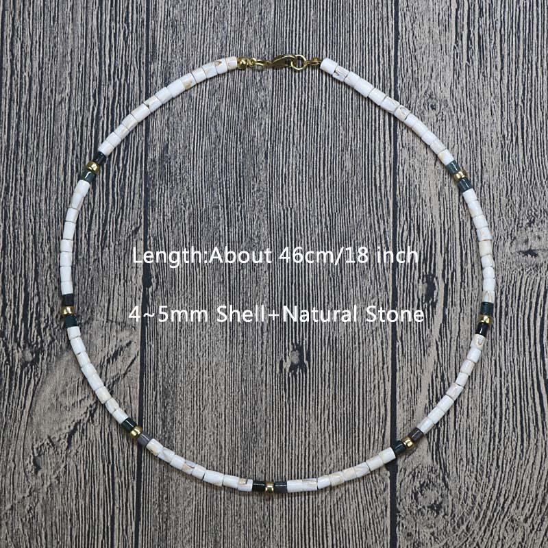 Indian Style Vintage Beaded Necklace Men Natural Coconut Shell Necklace Male Tribal  Jewelry Surfer Necklace Gift For Him CO-06