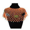 Indian Tribal African Statement  Necklaces Colorful  Resin Beaded Egyptian  Ethnic Bib  Collier Shoulder Choker Necklace Jewelry