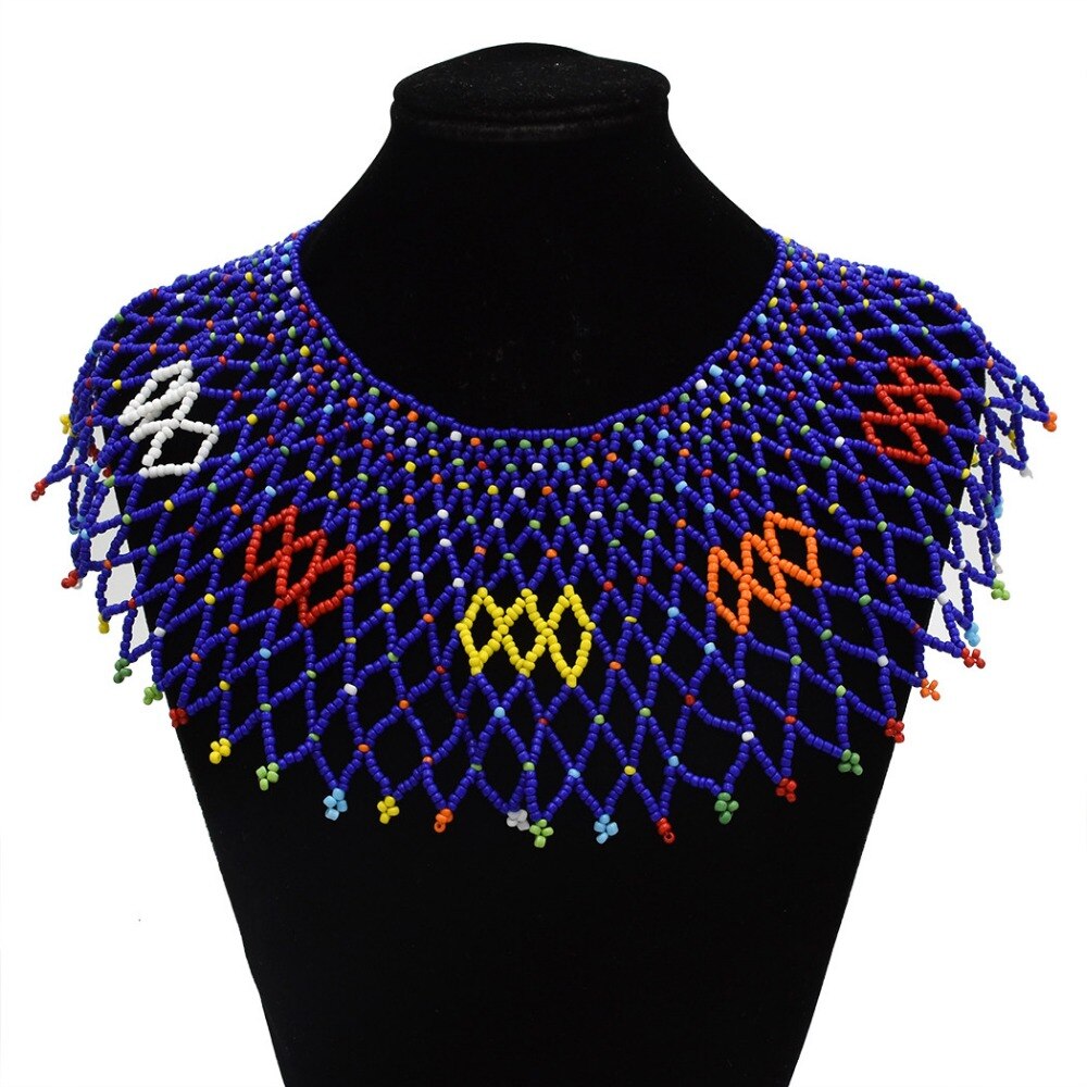 Indian Tribal African Statement  Necklaces Colorful  Resin Beaded Egyptian  Ethnic Bib  Collier Shoulder Choker Necklace Jewelry