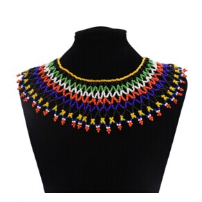 Indian Tribal African Statement  Necklaces Colorful  Resin Beaded Egyptian  Ethnic Bib  Collier Shoulder Choker Necklace Jewelry