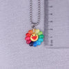 Indie Goth Acrylic Pendant Rainbow Sunflower Necklace for Women Men Chain Choker Collar Goblincore Jewelry Aesthetic Accessories