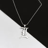 Indie Stainless Steel Death Note L Lawliet Necklace Cosplay Old English Letter Pendant Beads Chain Necklaces Goblincore Jewelry