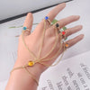 Infinite Power Glove Gauntlet Bracelets Bangles Gem Stone Pulsera for Women Girls Jewelry Gift Finger Chain