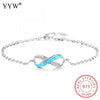 Infinity 8 Bracelets femme 925 Sterling Silver Bracelet Women Fine Jewelry Oval Chain Bracelets pulseras de plata 925 6.3 Inch