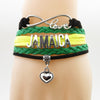 Infinity Love Jamaica Bracelet Handmade  Women And Men Leather Bangles Jewelry