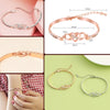 Infinity Love Symbol Cuff Bangle Bracelet Engraved Remember I Love You MOM, Forever and Always Inspirational Jewelry, for Mom