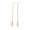 IngeSight.Z 1 Pair Simple Hollowed out Stars Ear line for Women Gold Color Long Tassel Hanging Earrings Jewelry Brincos Bijoux