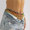 IngeSight.Z 10 Pcs Colorful Beaded Elastic Waist Chain for Women Sexy Beach Waistband Bikini African Belly Body Jewelry Gift