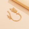 IngeSight.Z 1PC Rose Flower Leaves Clip Earrings Without Piercing Korean Arc Hanging Earrings Fake Cartilage Ear Bone Jewelry