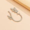 IngeSight.Z 1PC Rose Flower Leaves Clip Earrings Without Piercing Korean Arc Hanging Earrings Fake Cartilage Ear Bone Jewelry