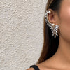 IngeSight.Z 1PC Shiny Full Rhinestones Crystal Stud Earrings Punk Arc Ear Hanging Piercing Earrings for Women Jewelry Brincos