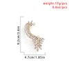 IngeSight.Z 1PC Shiny Full Rhinestones Crystal Stud Earrings Punk Arc Ear Hanging Piercing Earrings for Women Jewelry Brincos