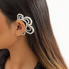 IngeSight.Z  1pcs Korean Elegant Pearl Flower Shape Clip Earrings For Women Simple Punk No ear Piercing Full Pearl Ear Cuff Clip