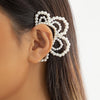 IngeSight.Z  1pcs Korean Elegant Pearl Flower Shape Clip Earrings For Women Simple Punk No ear Piercing Full Pearl Ear Cuff Clip