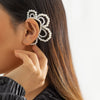 IngeSight.Z  1pcs Korean Elegant Pearl Flower Shape Clip Earrings For Women Simple Punk No ear Piercing Full Pearl Ear Cuff Clip