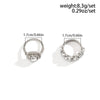 IngeSight.Z 2 Pcs Hollow Full Rhinestone Ring Set for Women  Silver Color Crystal Bridal Wedding Party Jewelry Finger Ring