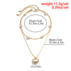 IngeSight.Z 2 Pcs/set Heart Shape Imitation Pearls Pendant Necklace For Women Punk Multilayer Square Snake Chain Choker Necklace