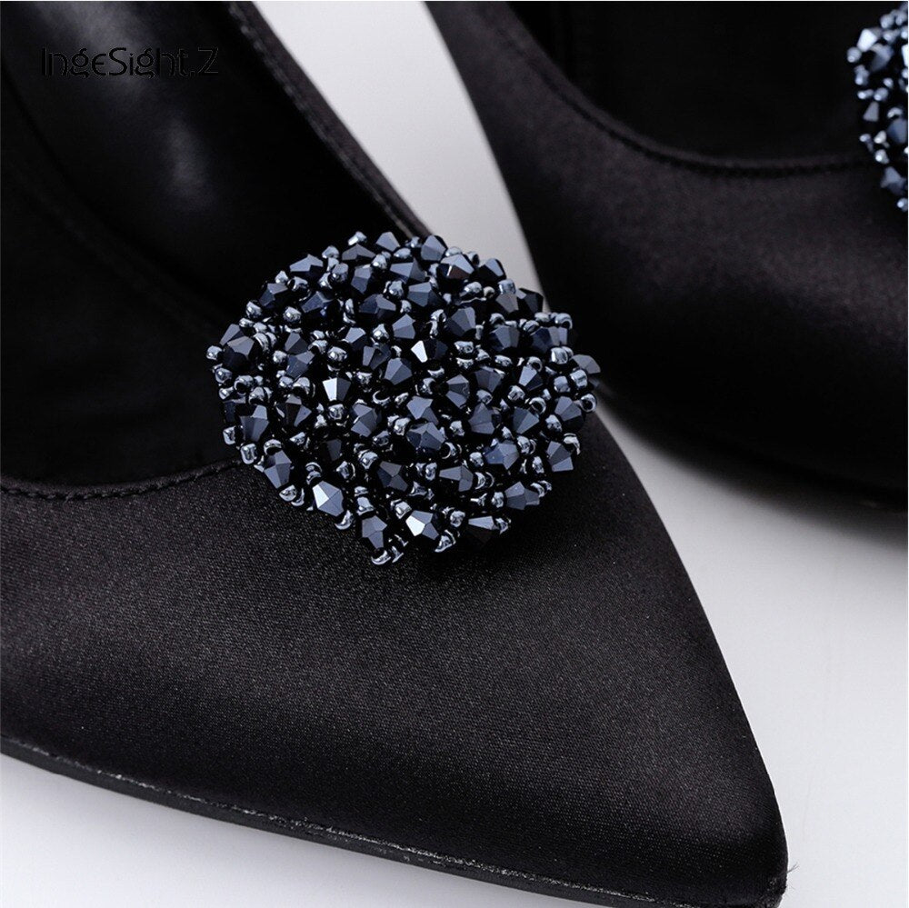 IngeSight.Z 2 Pieces Charm Acrylic Bead Flower Shoe Decoration Elegant Women Anklet Shoe Clip Jewelry Accessories Buckle