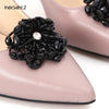 IngeSight.Z 2 Pieces Charm Acrylic Bead Flower Shoe Decoration Elegant Women Anklet Shoe Clip Jewelry Accessories Buckle