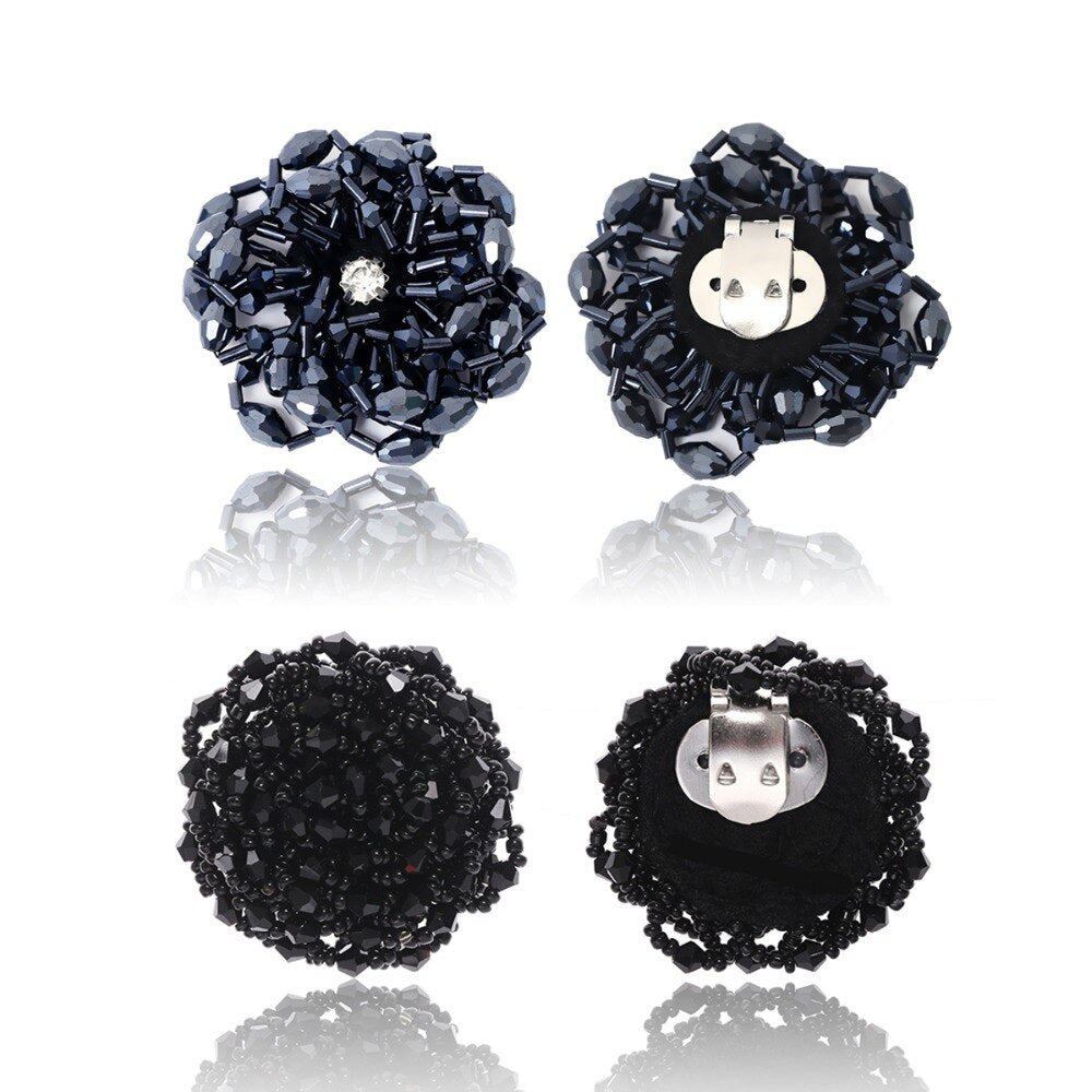 IngeSight.Z 2 Pieces Charm Acrylic Bead Flower Shoe Decoration Elegant Women Anklet Shoe Clip Jewelry Accessories Buckle
