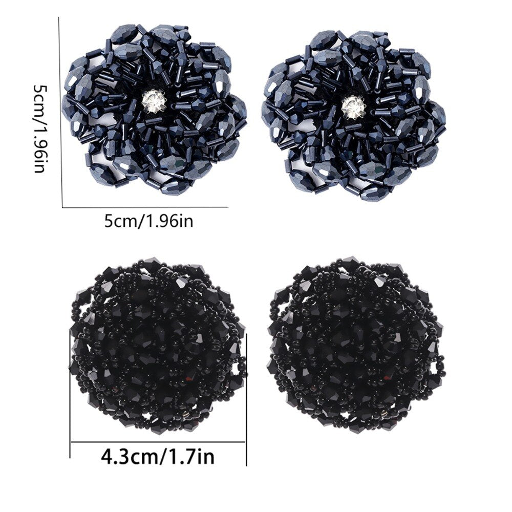 IngeSight.Z 2 Pieces Charm Acrylic Bead Flower Shoe Decoration Elegant Women Anklet Shoe Clip Jewelry Accessories Buckle