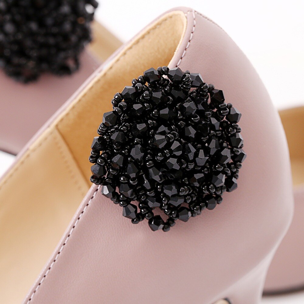IngeSight.Z 2 Pieces Charm Acrylic Bead Flower Shoe Decoration Elegant Women Anklet Shoe Clip Jewelry Accessories Buckle