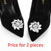 IngeSight.Z 2 Pieces Charm Glass Drill Shoe Decoration Women Anklet Elegant Shoe Clip Prom Bridal Wedding Jewelry Accessories