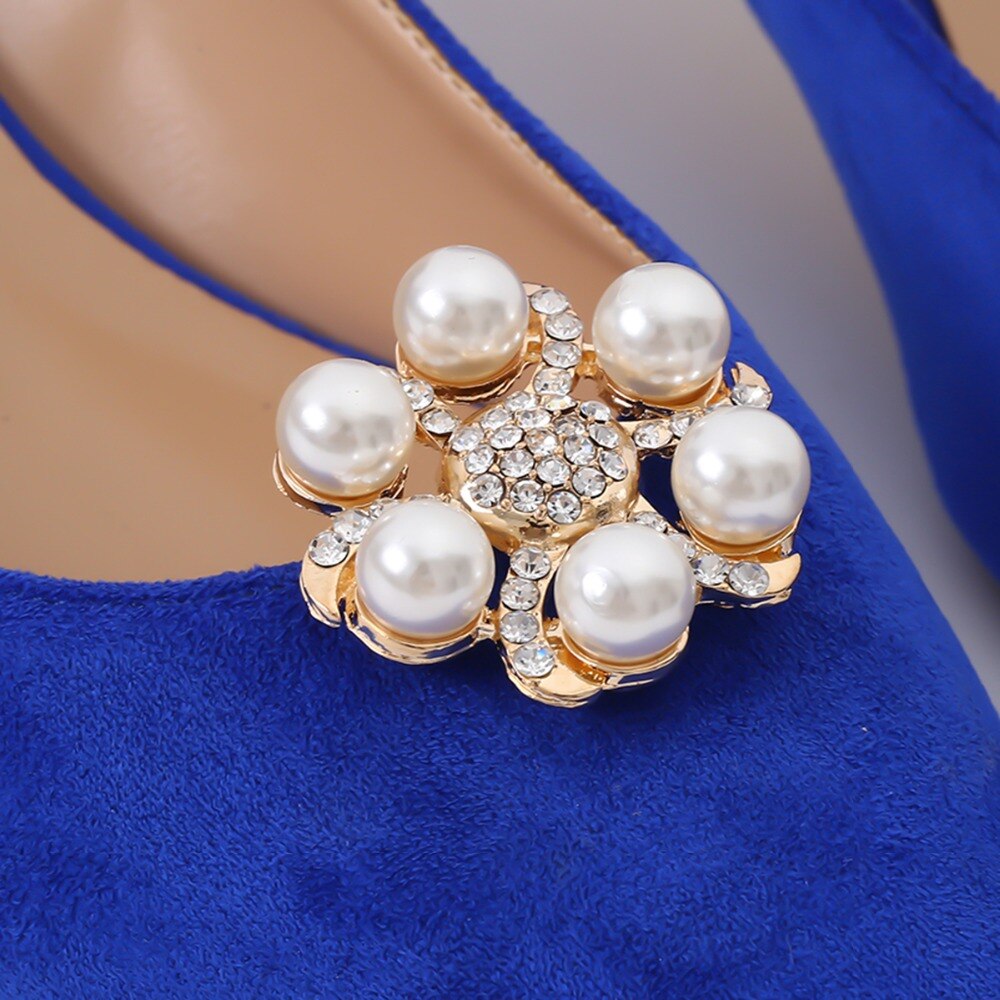 IngeSight.Z 2 Pieces Charm Glass Drill Shoe Decoration Women Anklet Elegant Shoe Clip Prom Bridal Wedding Jewelry Accessories