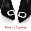 IngeSight.Z 2 Pieces Charm Glass Drill Shoe Decoration Women Anklet Elegant Shoe Clip Prom Bridal Wedding Jewelry Accessories