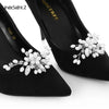 IngeSight.Z 2 Pieces Charm Glass Drill Shoe Decoration Women Anklet Elegant Shoe Clip Prom Bridal Wedding Jewelry Accessories
