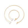 IngeSight.Z 2PCS/Set Simple Simulated Pearl CCB Bead Chokers Necklace Bracelet For Women Punk Adjustable Wedding Jewelry Gift