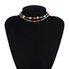 IngeSight.Z 2Pcs/Lot Bohemian Colorful Bead Choker Necklace Collar Statement Letter LOVE Clavicle Chain Women Necklaces Jewelry