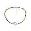 IngeSight.Z 2Pcs/Lot Bohemian Colorful Bead Choker Necklace Collar Statement Letter LOVE Clavicle Chain Women Necklaces Jewelry
