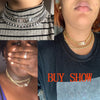 IngeSight.Z 2Pcs/Set  Crystal Rhinestone Toggle Clasp Choker Necklace Women Hip Hop Thick Miami Cuban Necklace Jewelry