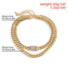 IngeSight.Z 2Pcs/Set  Crystal Rhinestone Toggle Clasp Choker Necklace Women Hip Hop Thick Miami Cuban Necklace Jewelry