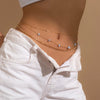 IngeSight.Z 2Pcs/Set Natural Opal Stone Link Chain Harness Waist Belly Chain Multi Layered Bead Chain Bikini Body Women Jewelry