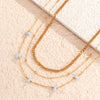 IngeSight.Z 2Pcs/Set Natural Opal Stone Link Chain Harness Waist Belly Chain Multi Layered Bead Chain Bikini Body Women Jewelry