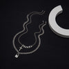 IngeSight.Z 2Pcs/Set Stainless Steel Cross Padlock Pendant Necklace Multi Layered Silver Color Choker Necklace for Women Jewelry