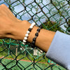 IngeSight.Z 2Pcs/Set Volcanic Stone Bracelet Lava Wooden Beads Friendship Bracelets Tibetan Buddha Wrist Chain for Men Jewelry