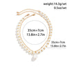 IngeSight.Z 2pcs/set Elegant Large Pearls Pendant Necklace for Women Punk Pearls CCB Beaded Gold Color Link Chain Choker Neck
