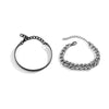 IngeSight.Z  2pcs/set Iced Out Cuban Link Chain Bracelet Bangle for Women Men Punk Thick Miami Rhinestone Hand Chain Jewelry