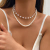 IngeSight.Z 2pcs/set White Imitation Pearls Choker Necklace for Women 2022 Trendy Pearl Beaded Summer Beach Neck Collar Jewelry