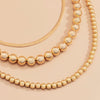 IngeSight.Z 3Pcs/Set Goth Gothic Copper Flat Blade Snake Chain Choker Necklace Gold Color Beaded Chain Chain Necklaces Jewelry