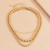 IngeSight.Z 3Pcs/Set Goth Gothic Copper Flat Blade Snake Chain Choker Necklace Gold Color Beaded Chain Chain Necklaces Jewelry