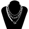 IngeSight.Z 3Pcs/Set Imitation Pearl Beaded Toggle Lasso Choker Necklace Copper Flat Snake Round Sequin Pendant Necklace Jewelry