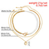 IngeSight.Z 3Pcs/Set Imitation Pearl Beaded Toggle Lasso Choker Necklace Copper Flat Snake Round Sequin Pendant Necklace Jewelry